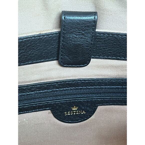 J. Estina Black Pebbled Leather Backpack Style Computer Bag Brief Case - Picture 16 of 16